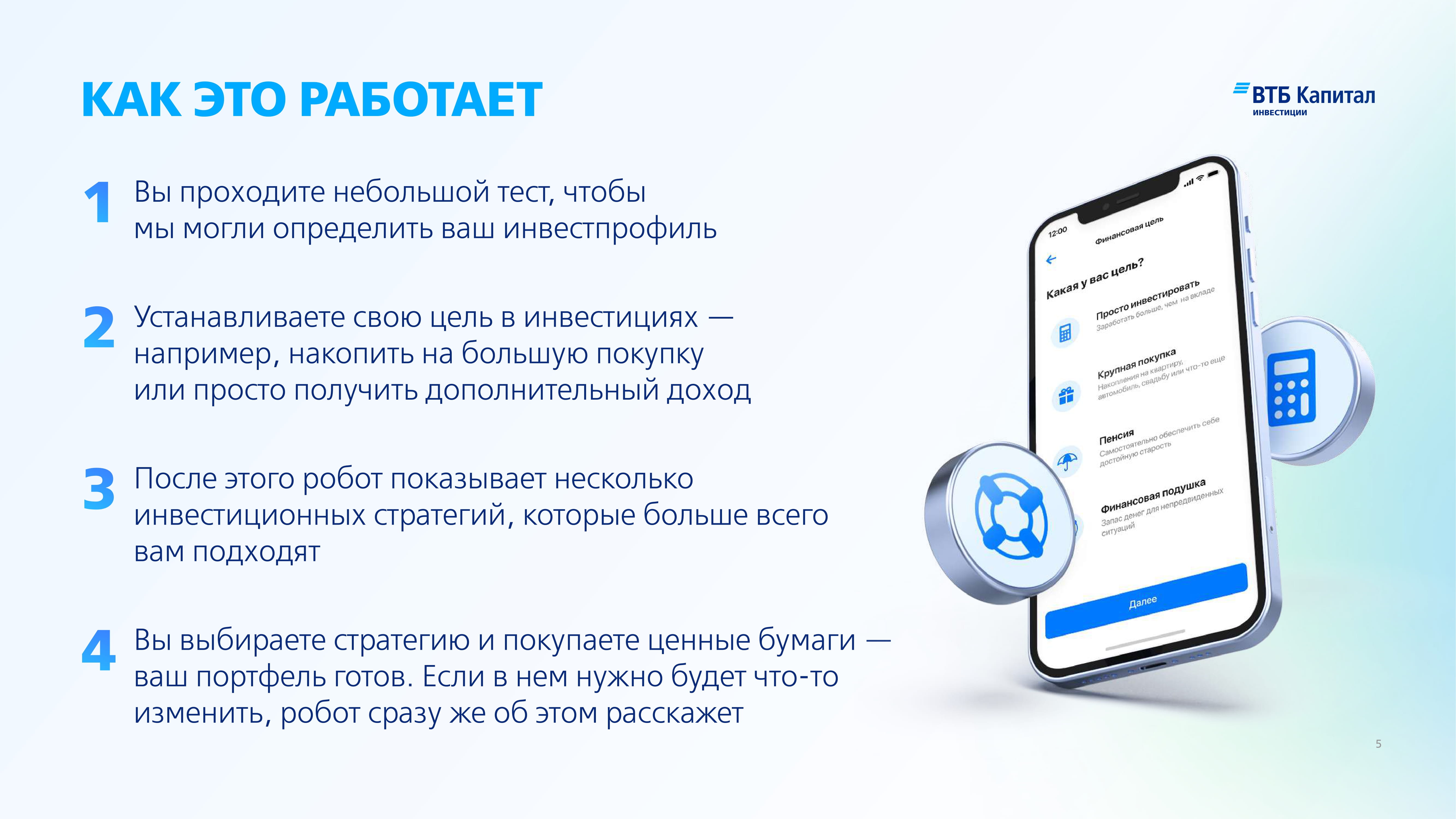 Робот-советник в приложении ВТБ Мои Инвестиции - MessageGuru