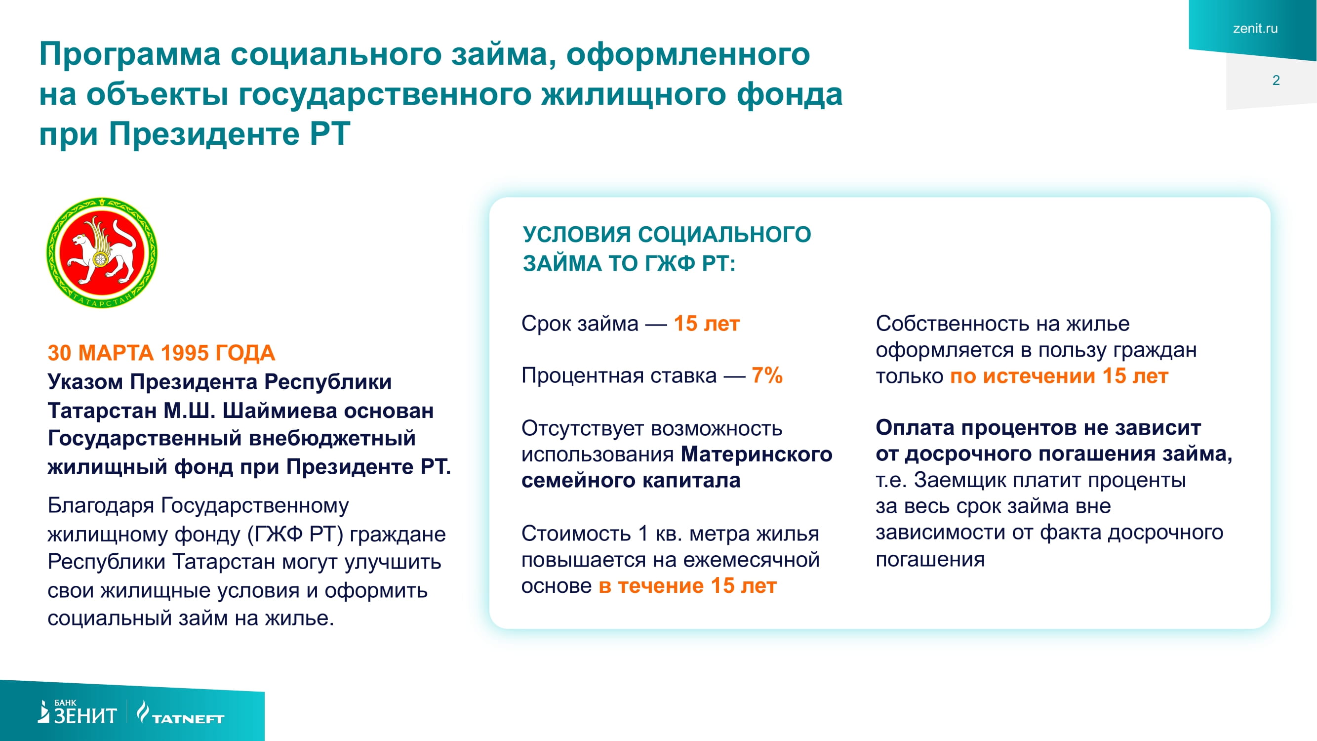 Рефинансирование социального займа_ЗЕНИТ - MessageGuru