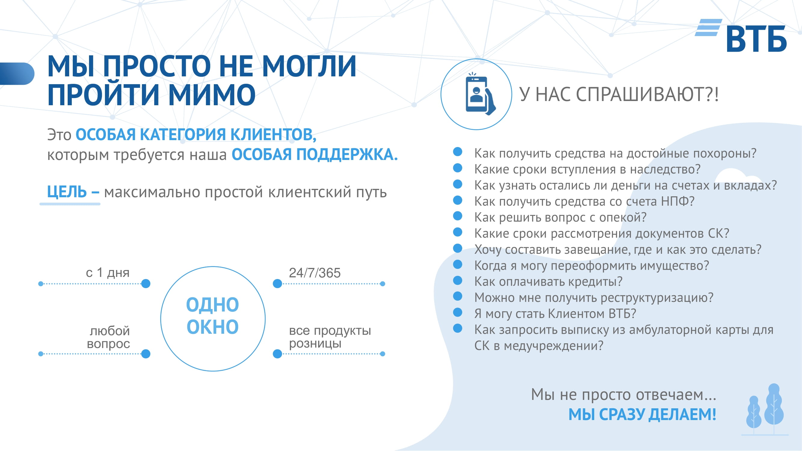 Банк ВТБ Программа помощи наследникам - MessageGuru