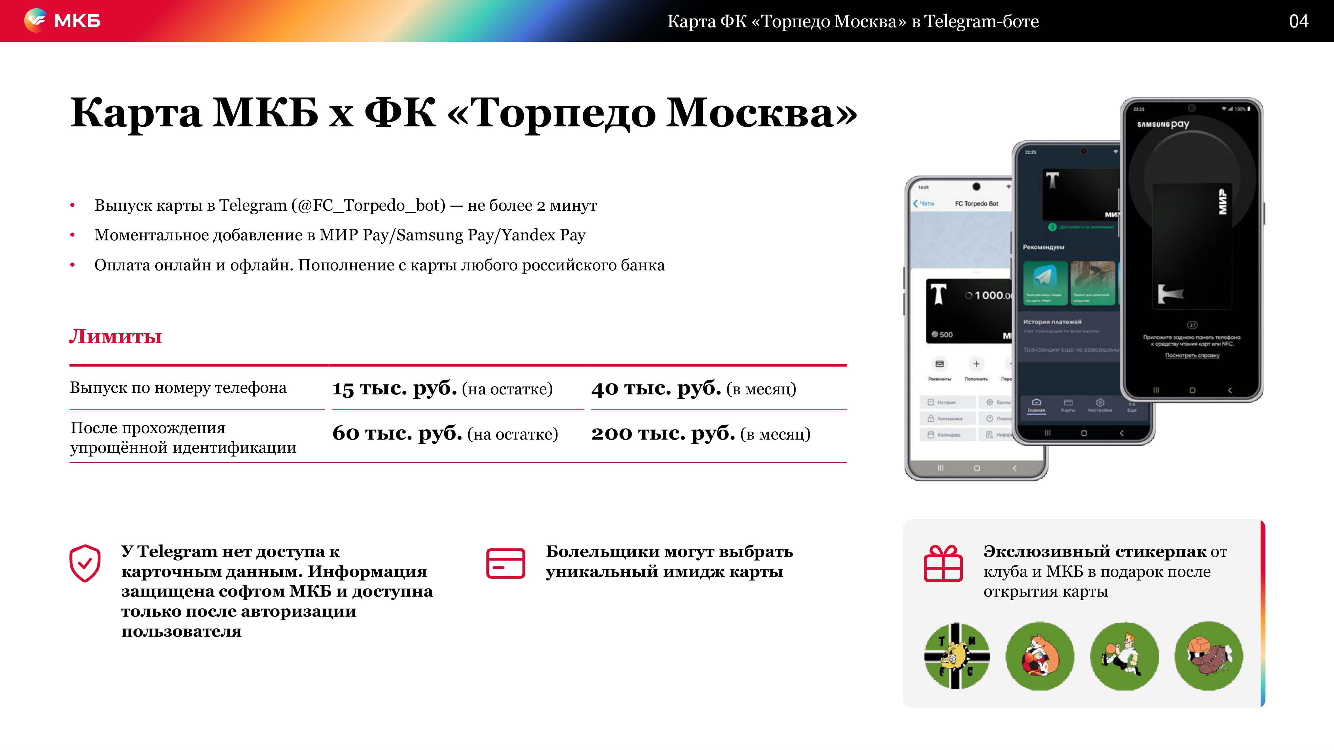 МКБ х ФК «Торпедо Москва». Виртуальная карта в чат-боте Telegram -  MessageGuru